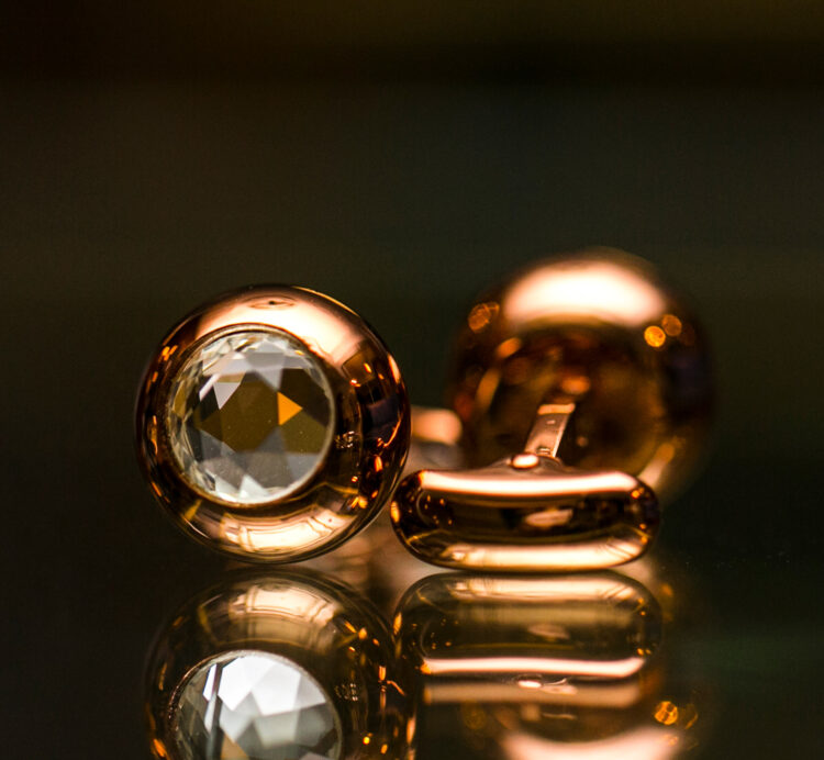 SPHEROID GOLD CUFFLINK