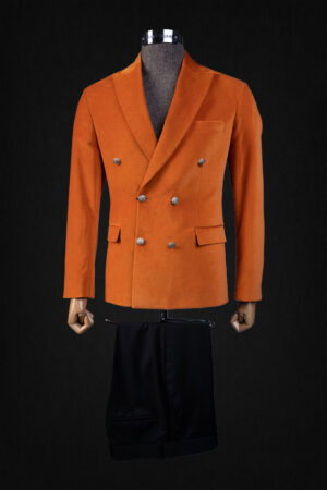 ORANGE VELVET FASHION SUIT