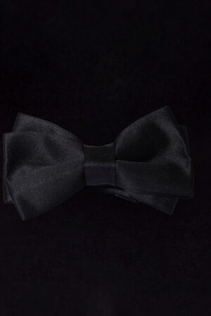 SATIN BLACK BOWTIE