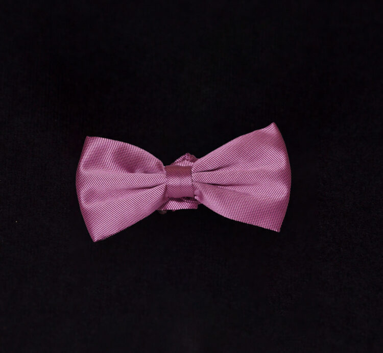 SATIN GROSGRAIN MAUVE BOWTIE