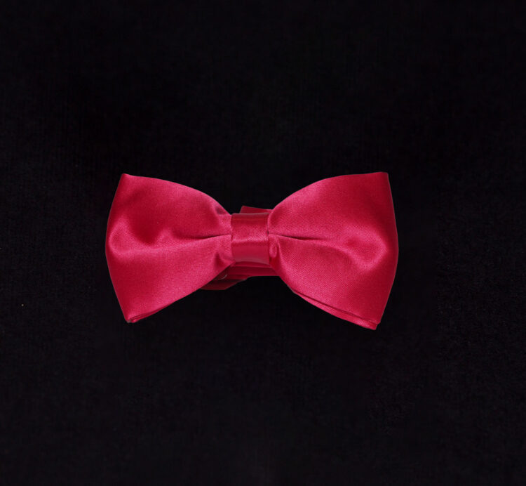 SATIN RED BOWTIE