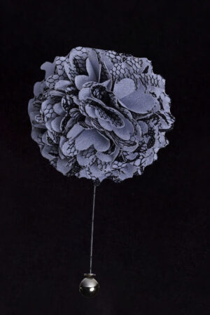 SATIN WHITE LAPEL FLOWER