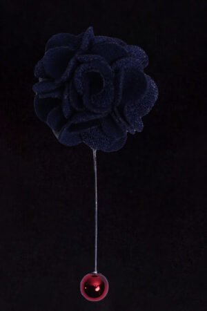 MICROFIBER D.BLUE LAPEL FLOWER