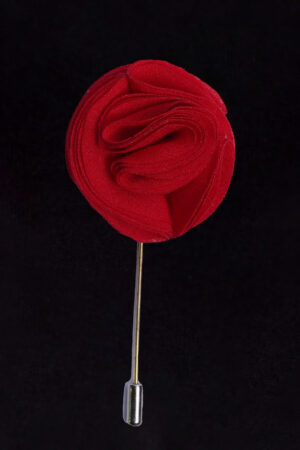 SATIN RED LAPEL FLOWER