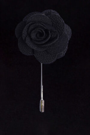 MICROFIBER BLACK LAPEL FLOWER