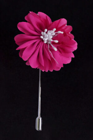 SATIN FUCHSIA LAPEL FLOWER