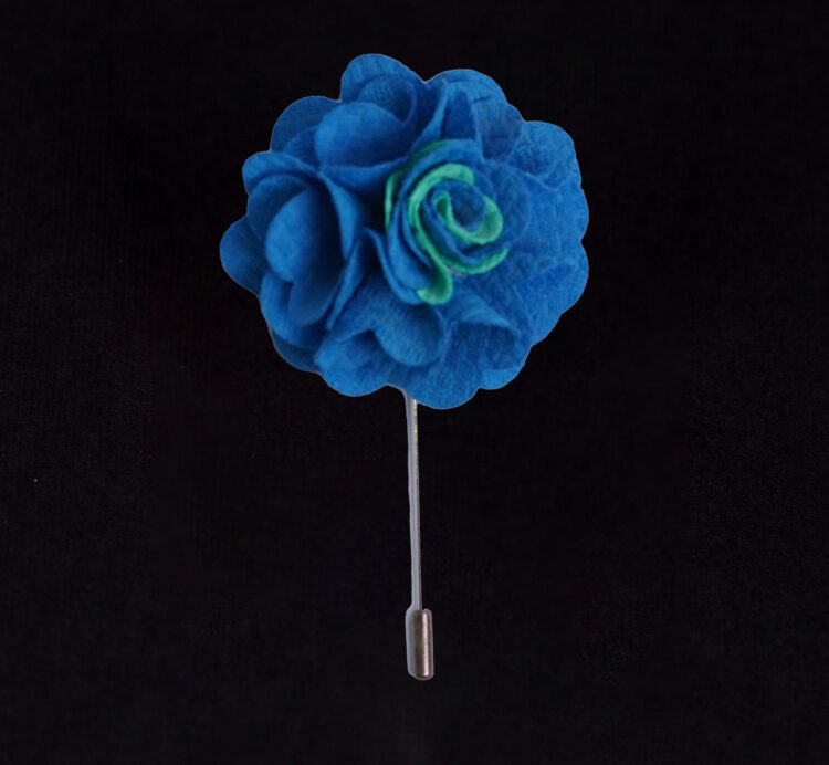 MICROFIBER BLUE LAPEL FLOWER