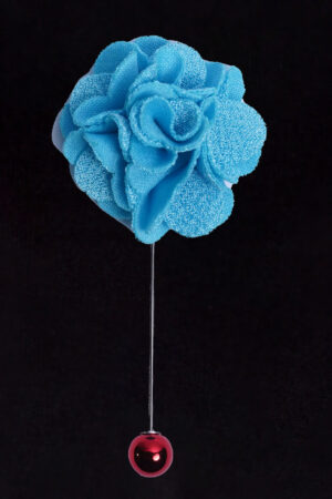 MICROFIBER LIGHT BLUE LAPEL FLOWER