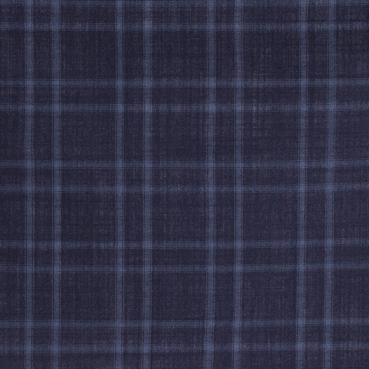 DARK BLUE WINDOWPANE CHECK FABRIC