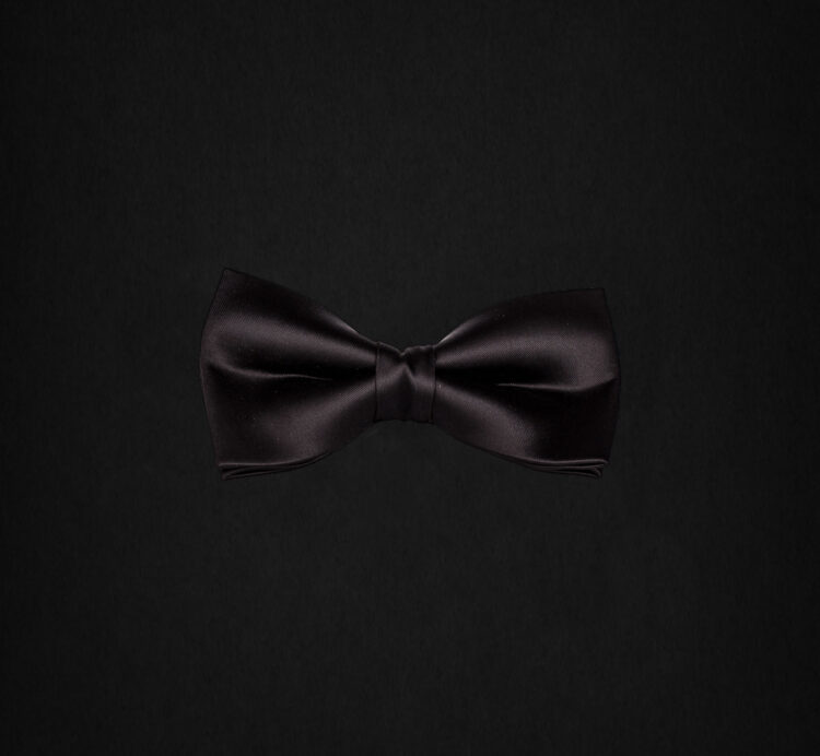 SATIN BLACK BOW TIE