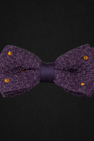 KNITTED LILAC/GOLDEN DOTTED BOWTIE