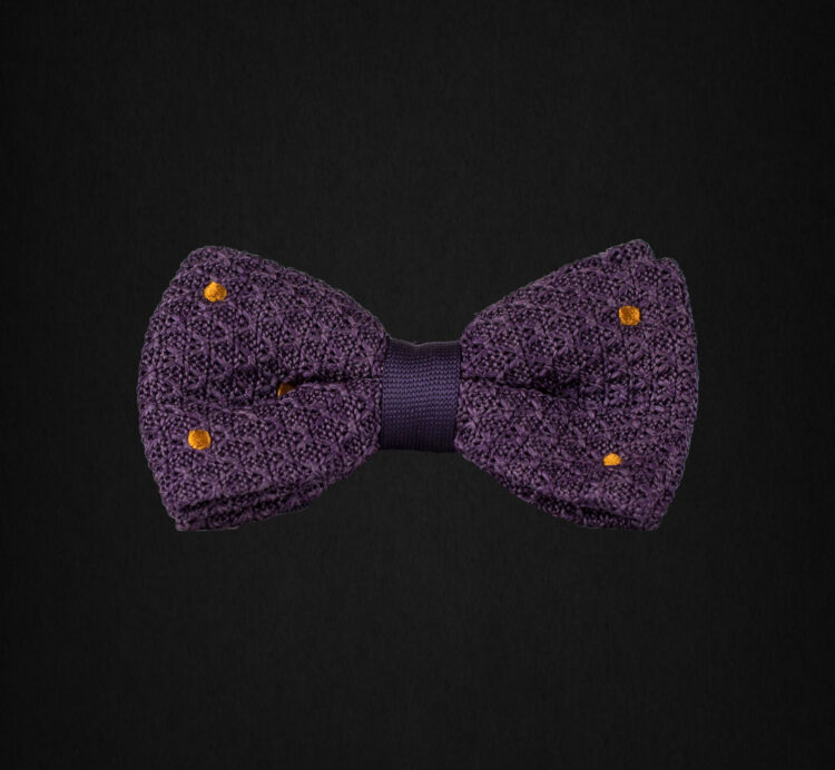 KNITTED LILAC/GOLDEN DOTTED BOWTIE