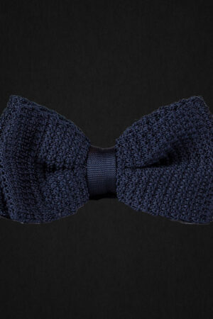 KNITTED DARK BLUE BOWTIE