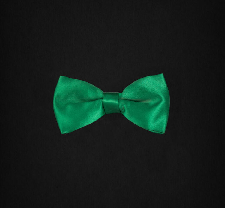 SATIN GREEN BOWTIE