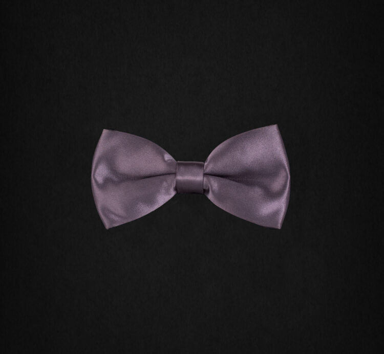 SATIN METALLIC GRAY BOWTIE