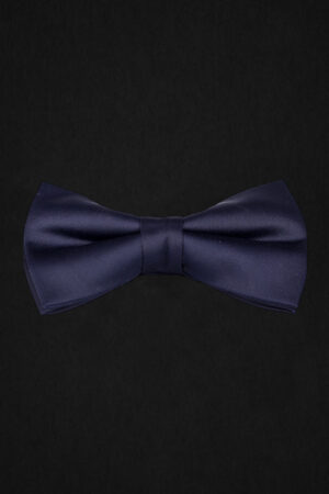 SATIN DARK BLUE BOWTIE