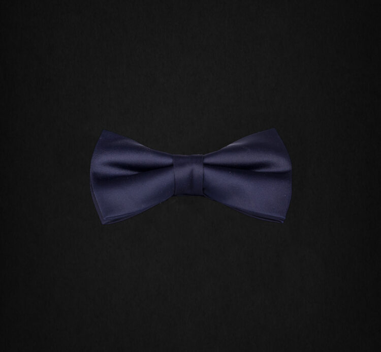 SATIN DARK BLUE BOWTIE