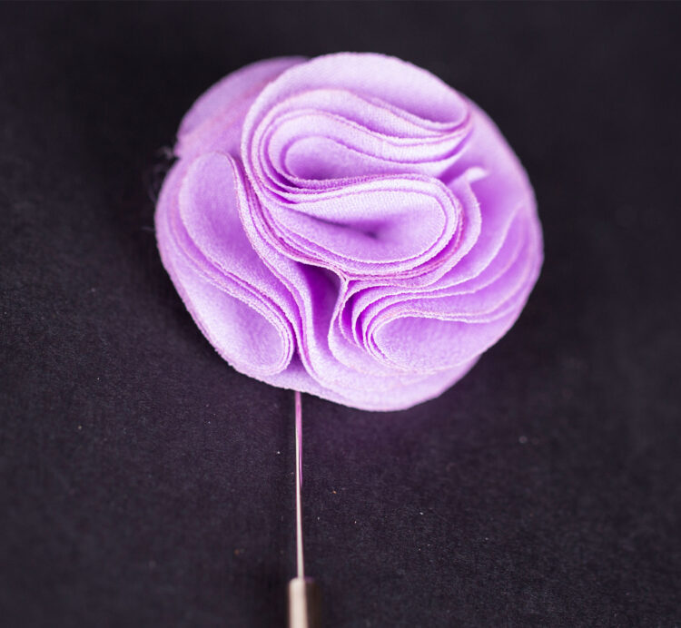 SATIN LAVENDER LAPEL FLOWER