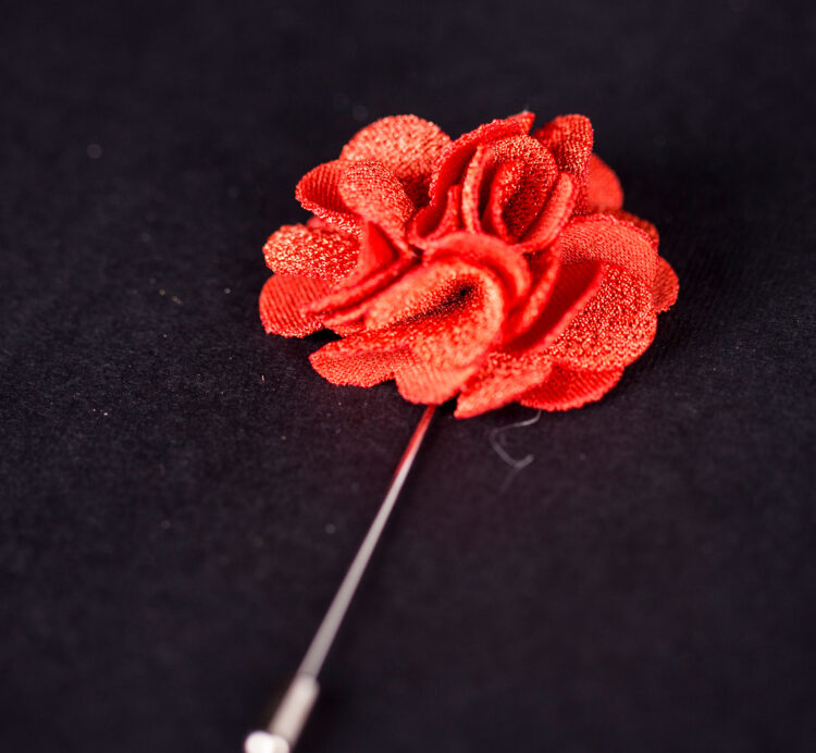 MICROFIBER ORANGE LAPEL FLOWER