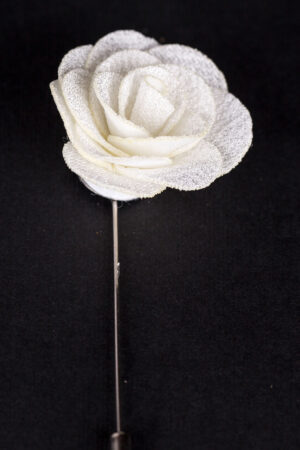 MICROFIBER WHITE LAPEL FLOWER