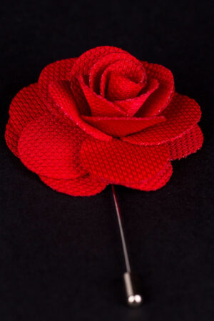 MICROFIBER RED LAPEL FLOWER