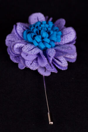 MICROFIBER LAVENDER/BLUE LAPEL FLOWER