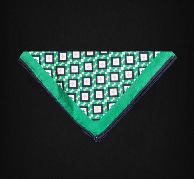 GEOMETRIC GREEN POCKET SQUARE