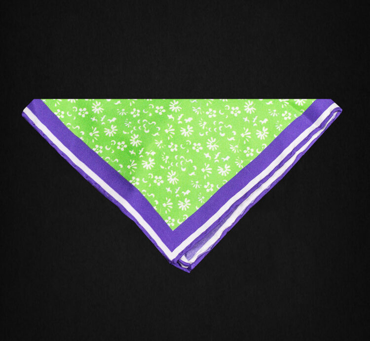 FLORAL LIGHT GREEN POCKET SQUARE