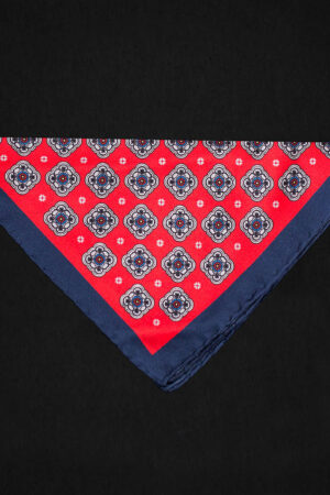 FLORAL RED  POCKET SQUARE