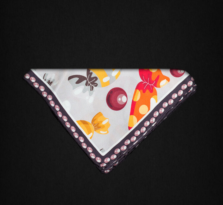 PAINTED CREAM POCKET SQUARE