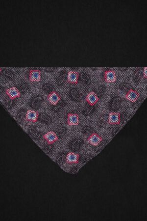 PAISLEY DARK GRAY POCKET SQUARE