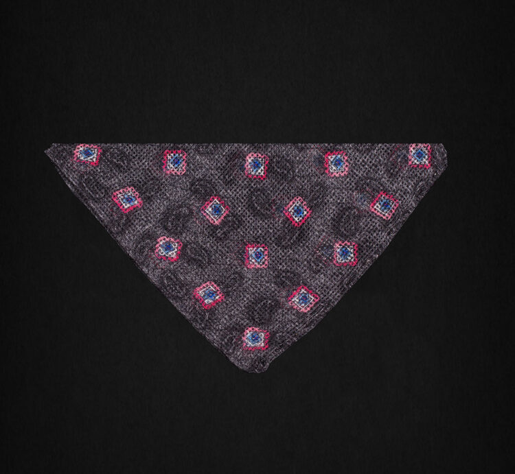 PAISLEY DARK GRAY POCKET SQUARE