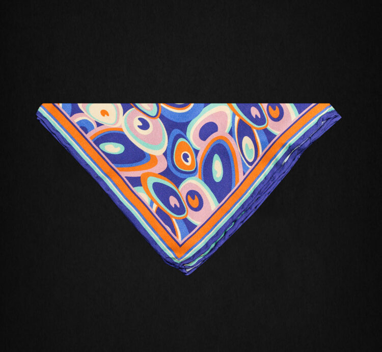 COLORED DARK BLUE POCKET SQUARE