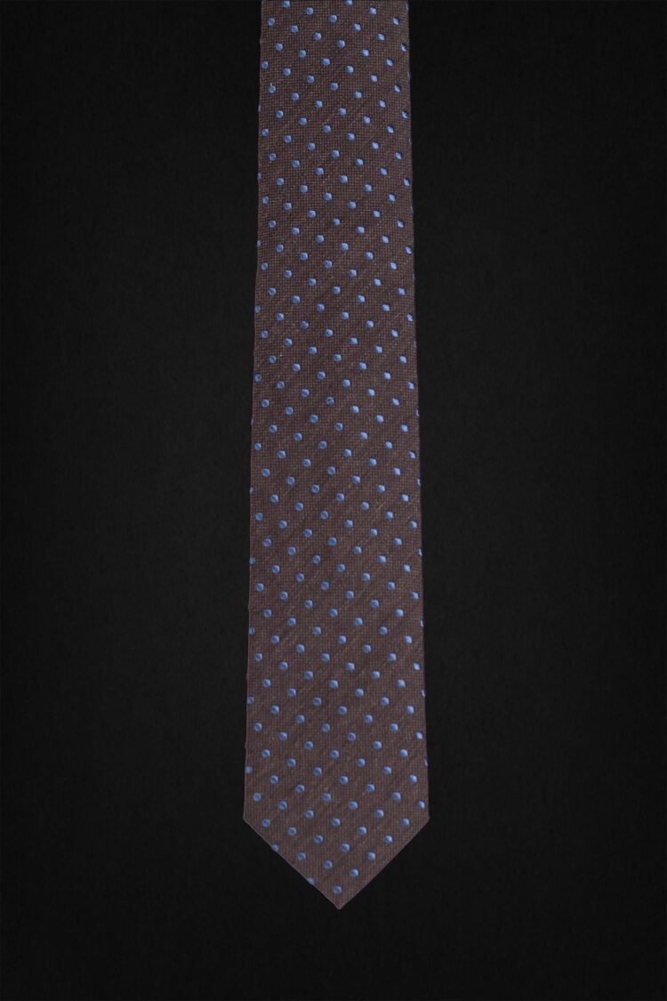 DOTTED BROWN TIE