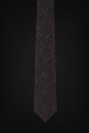 HERRINGBONE CHARCOAL TIE 