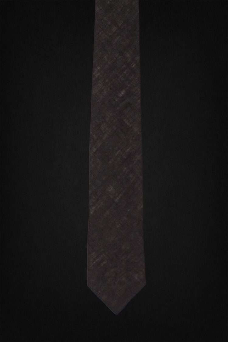 HERRINGBONE CHARCOAL TIE 