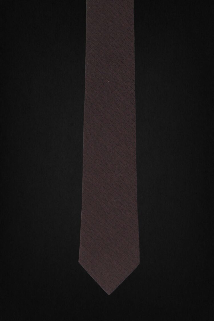 HERRINGBONE CHARCOAL TIE