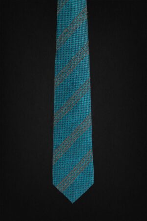 STRIPED BASIL GREEN TIE