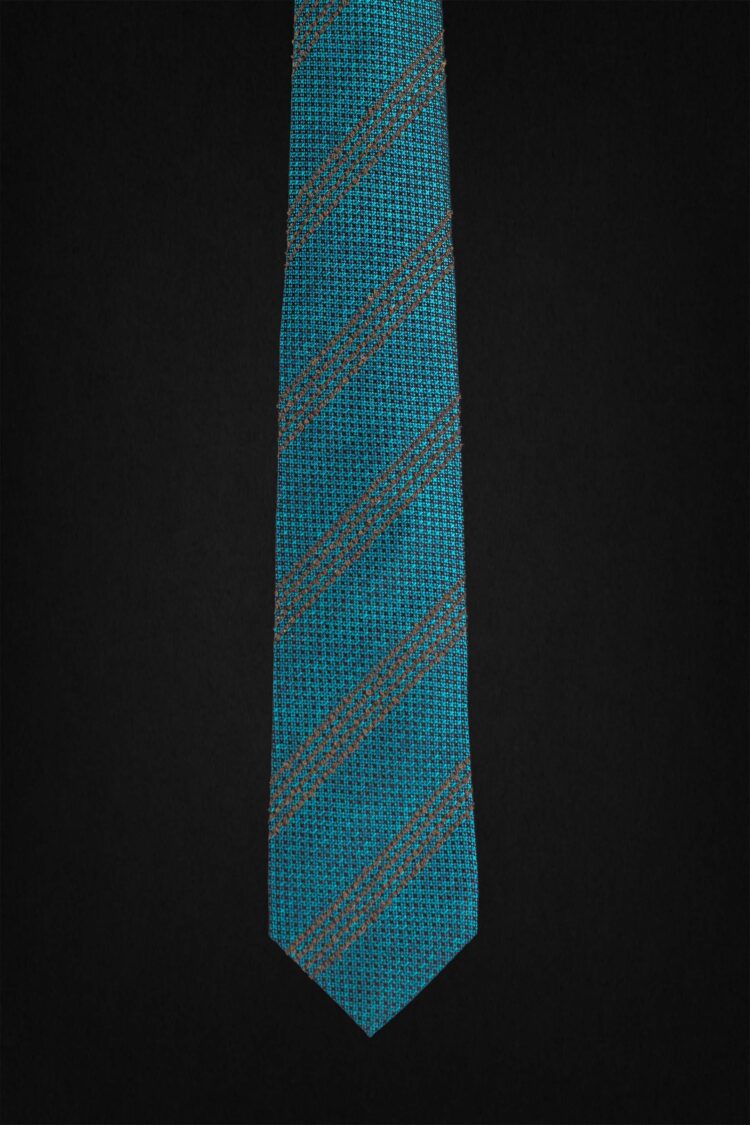 STRIPED BASIL GREEN TIE