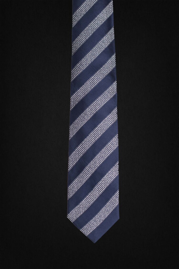 STRIPED DARK BLUE TIE