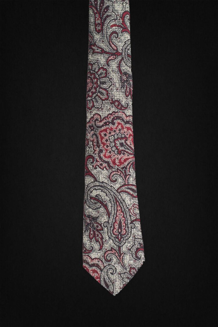 PAISLEY FLORAL-BEIGE TIE