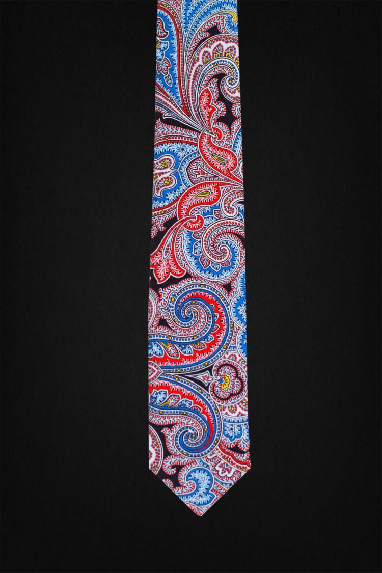 PAISLEY FLORAL BLACK TIE