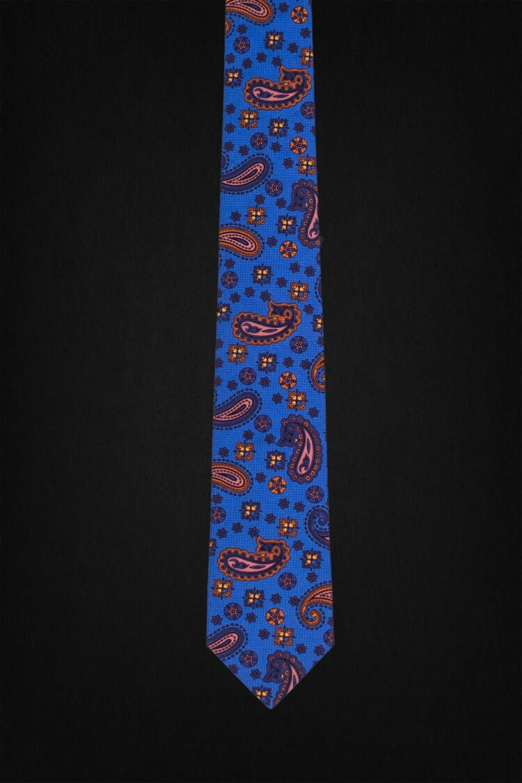 PAISLEY FLORAL BLUE TIE