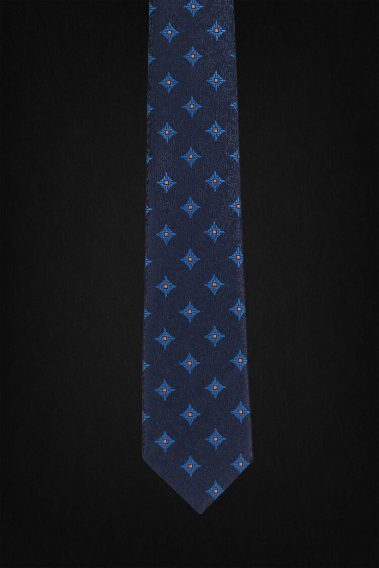 GEOMETRIC DARK BLUE TIE