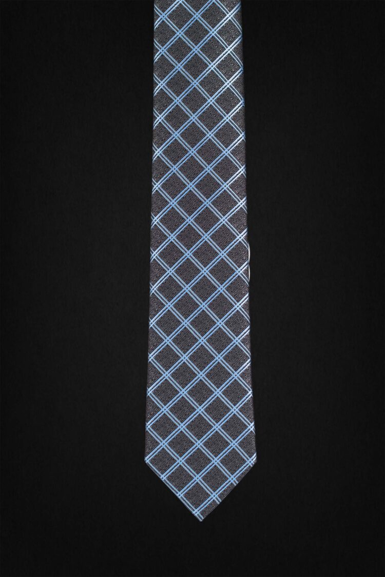 CROSS STRIPES DARK GRAY TIE