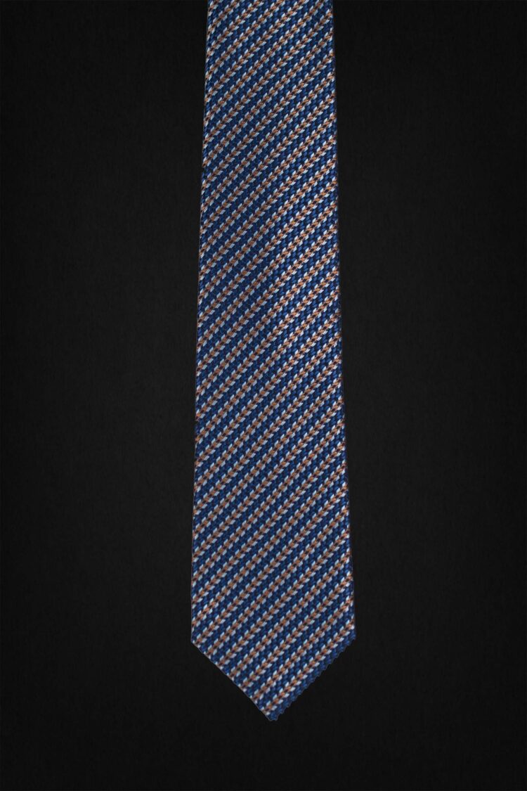 STRIPED DARK BLUE TIE