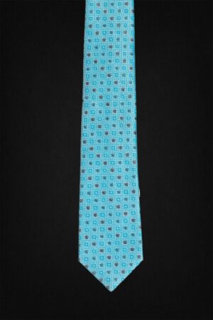 CHECKERED TURQUOISE TIE