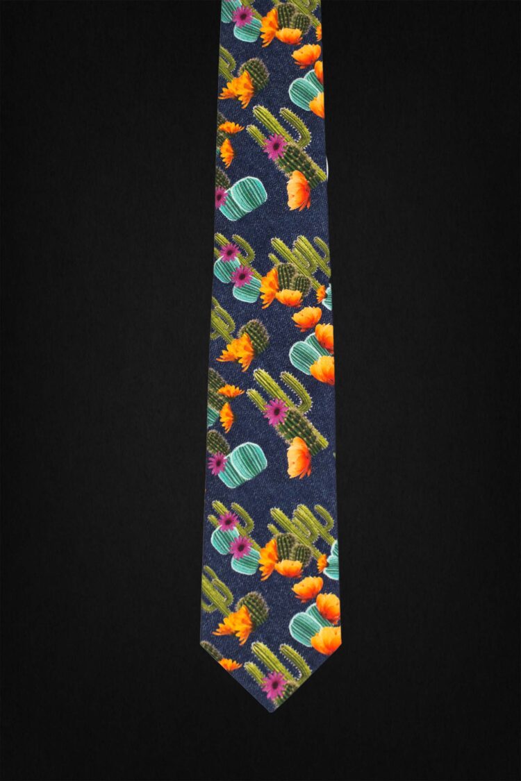 FLORAL DARK BLUE TIE