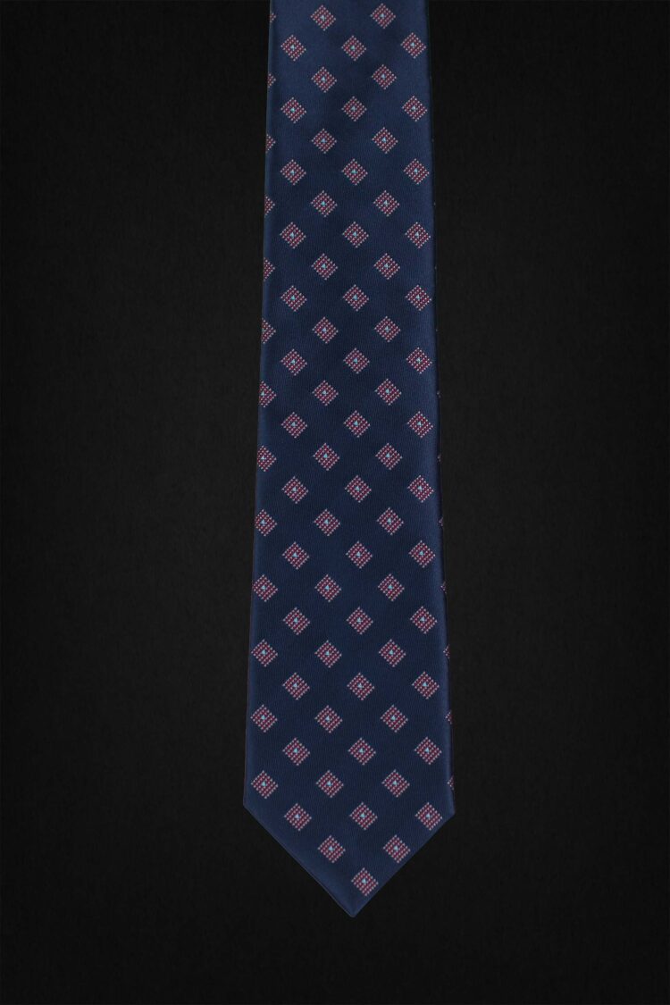 GEOMETRIC DARK BLUE TIE