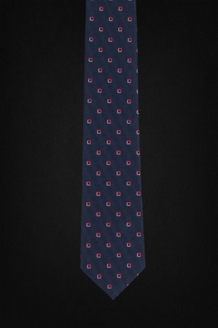 GEOMETRIC DARK BLUE TIE